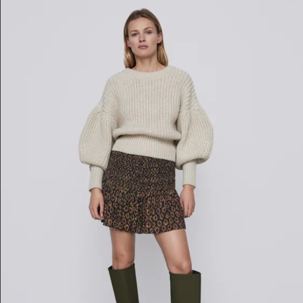NWT Zara Gold Mini Skort